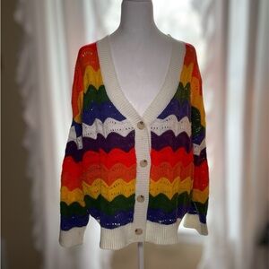 🌈 Rainbow Vibes Cardigan – Cozy & Chic 🌟